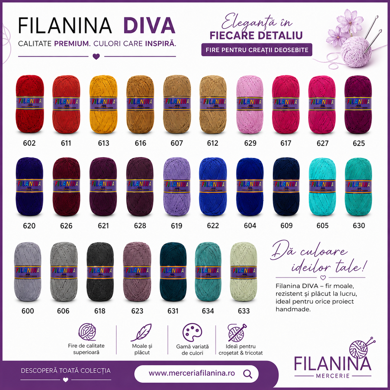 FILANINA DIVA, 634- Verde-Turcoaz - imagine 2