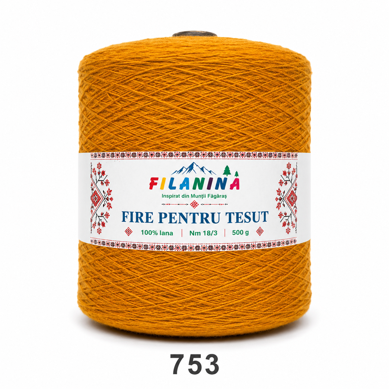 FIR PENTRU TESUT, 100% lana, Nm 18/3, cod 753, DOVLEAC AURIU, 500g