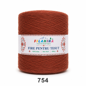 FIR PENTRU TESUT, 100% lana, Nm 18/3, cod 754, CARAMIZIU, 500g