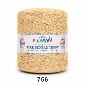 FIR PENTRU TESUT, 100% lana, Nm 18/3, COD 756 CREM, 500g