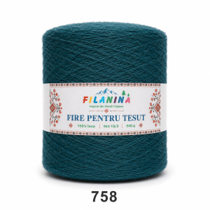 FIR PENTRU TESUT, 100% lana, Nm 18/3, cod 768, SMARALD INCHIS, 500g