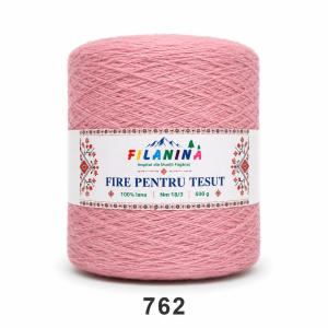 FIR PENTRU TESUT, 100% lana, Nm 18/3, cod 762, ROZ, 500g