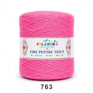 FIR PENTRU TESUT, 100% lana, Nm 18/3, cod 763, CICLAME, 500g