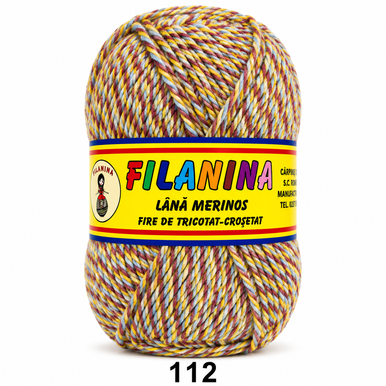 Lână 100% - COD 112 -MOULINE (maro, galben, gri deschis)