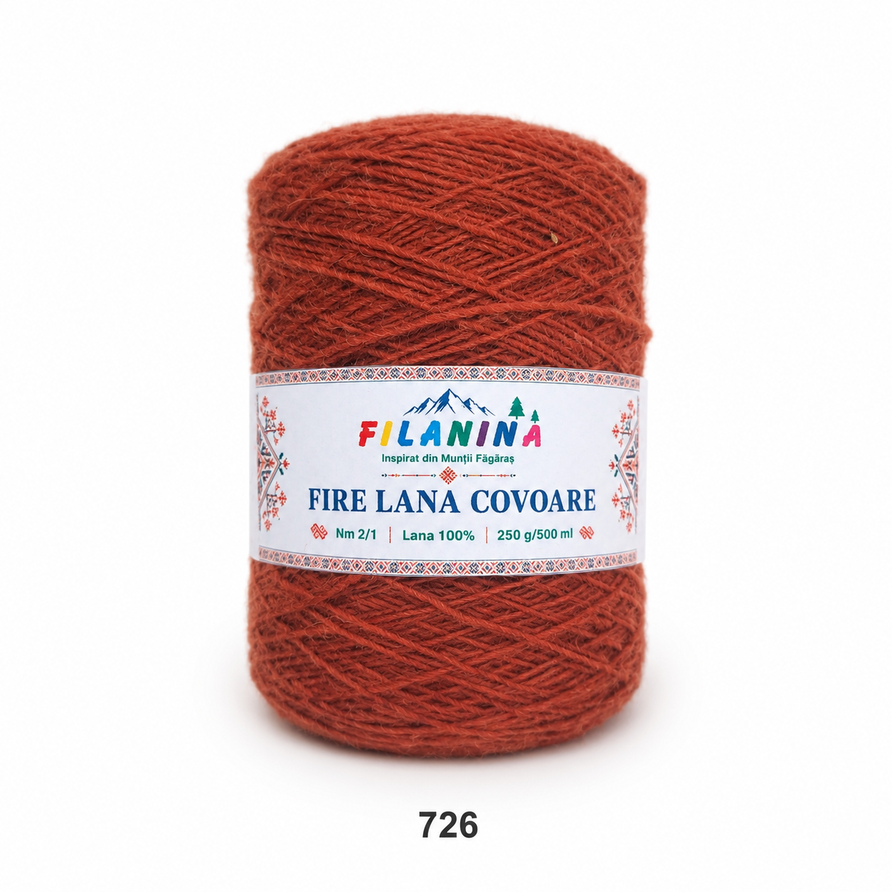 Fir lână Nm 2/1, cod 726, CARAMIZIU- bobina 250g