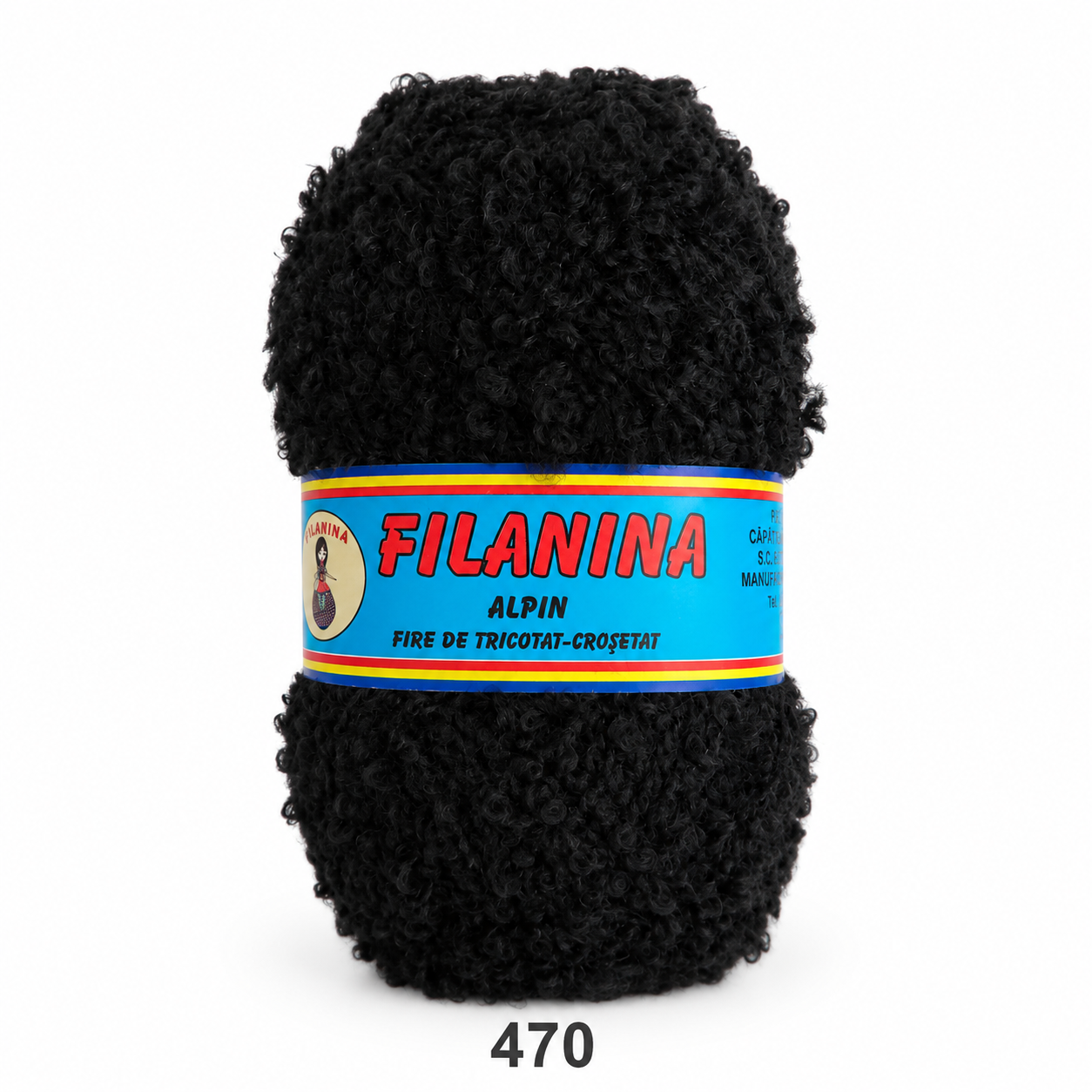BOUCLÉ GAROFIȚA, Acryl 100%, Cod 470 - NEGRU