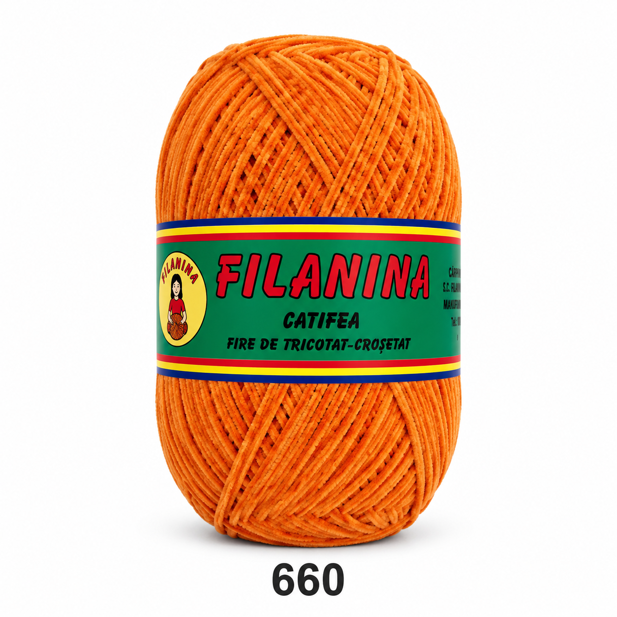 Fir Catifea 100% Acril 300 m – PORTOCALIU, Cod 660