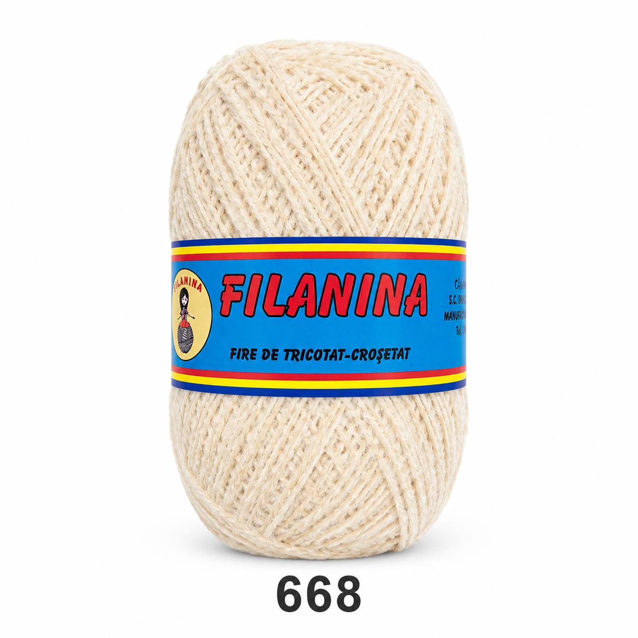 Fir Catifea 100% Acril 300 m – CREM, Cod 668