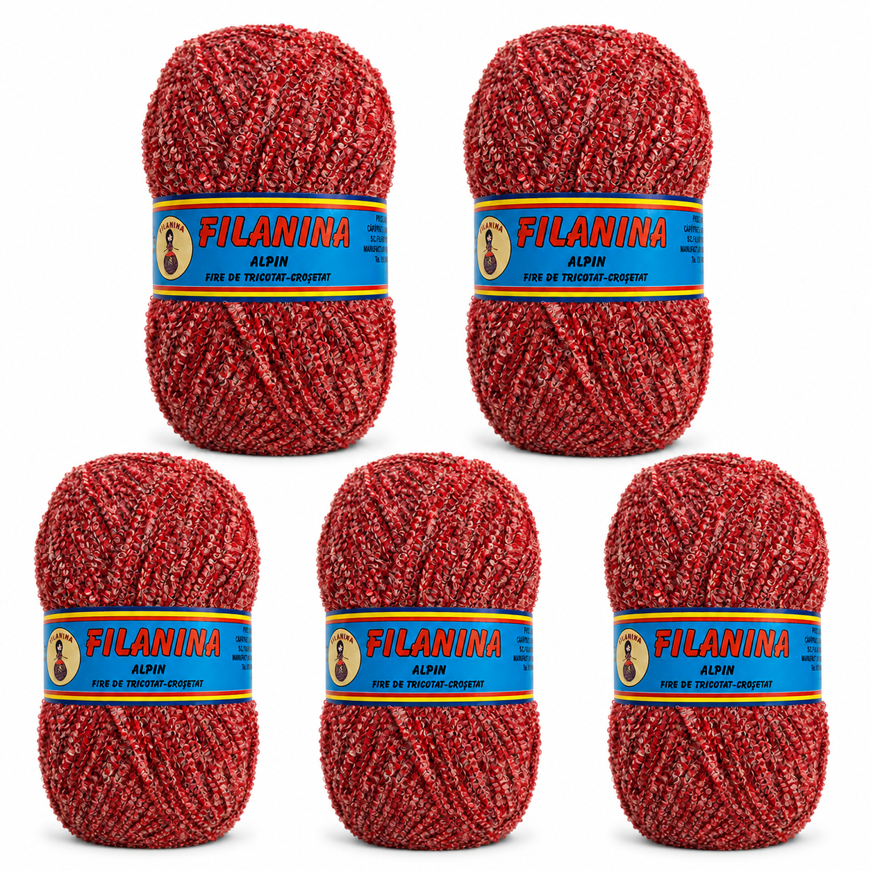 PACHET 500 G/ PRET 35 LEI - ACRYL BOUCLÉ GAROFIȚA COD 481- DEGRADE ROSU