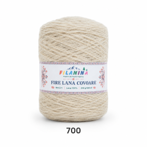 Fir lână Nm 2/1, cod 700, Alb Natur bobina 250G