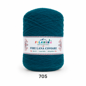 Fir lână Nm 2/1, cod 705, TURCOAZ bobina 250g