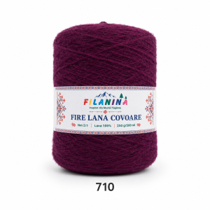 Fir lână Nm 2/1, cod 710, BORDO - bobina 250g