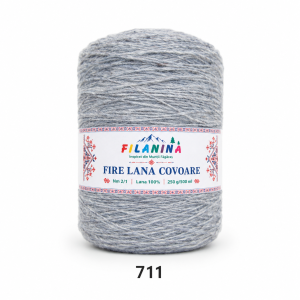 Fir lână Nm 2/1, cod 711, GRI DESCHIS- bobina 250g