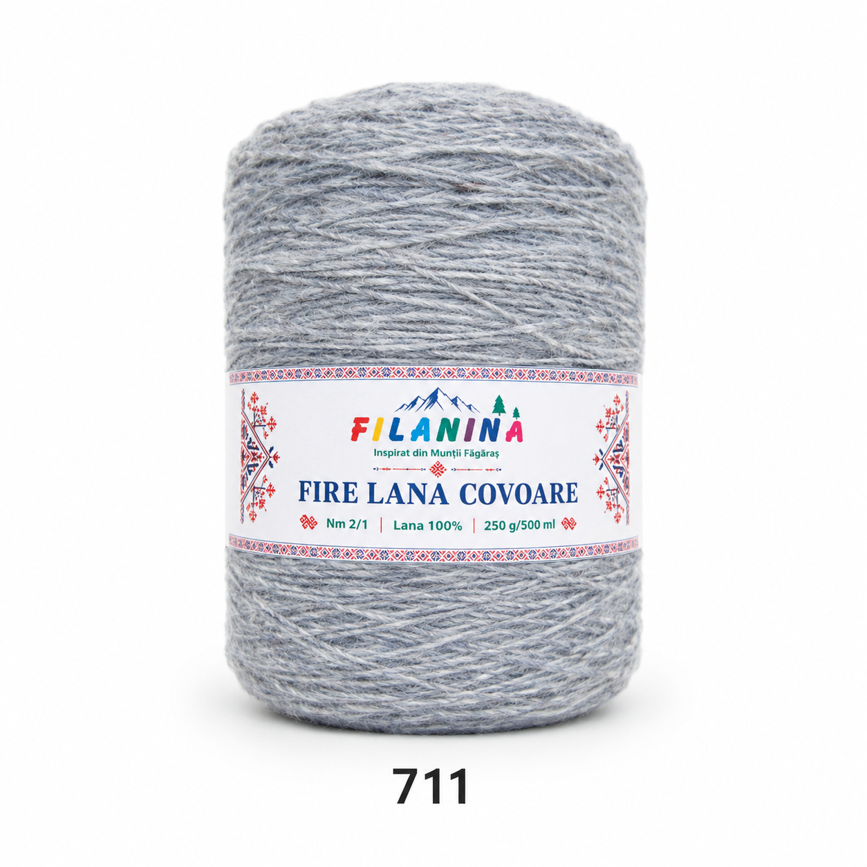 Fir lână Nm 2/1, cod 711, GRI DESCHIS- bobina 250g