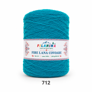 Fir lână Nm 2/1, cod 712, Turcoaz- bobina 250g