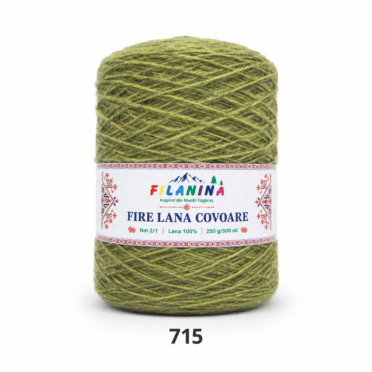 Fir lână Nm 2/1, cod 715, MUSTAR- bobina 250g