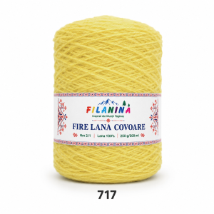 Fir lână Nm 2/1, cod 717, Galben- bobina 250g