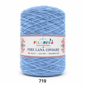 Fir lână Nm 2/1, cod 719, BLEU- bobina 250g