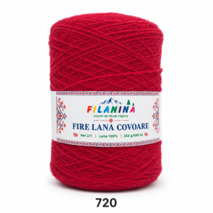 Fir lână Nm 2/1 - Rosu - cod 720 - bobina 250g