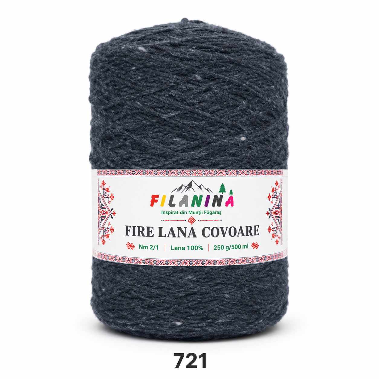 Fir lână Nm 2/1, cod 721, Gri Inchis- bobina 250g