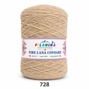 Fir lână Nm 2/1, cod 728, BEJ- bobina 250g