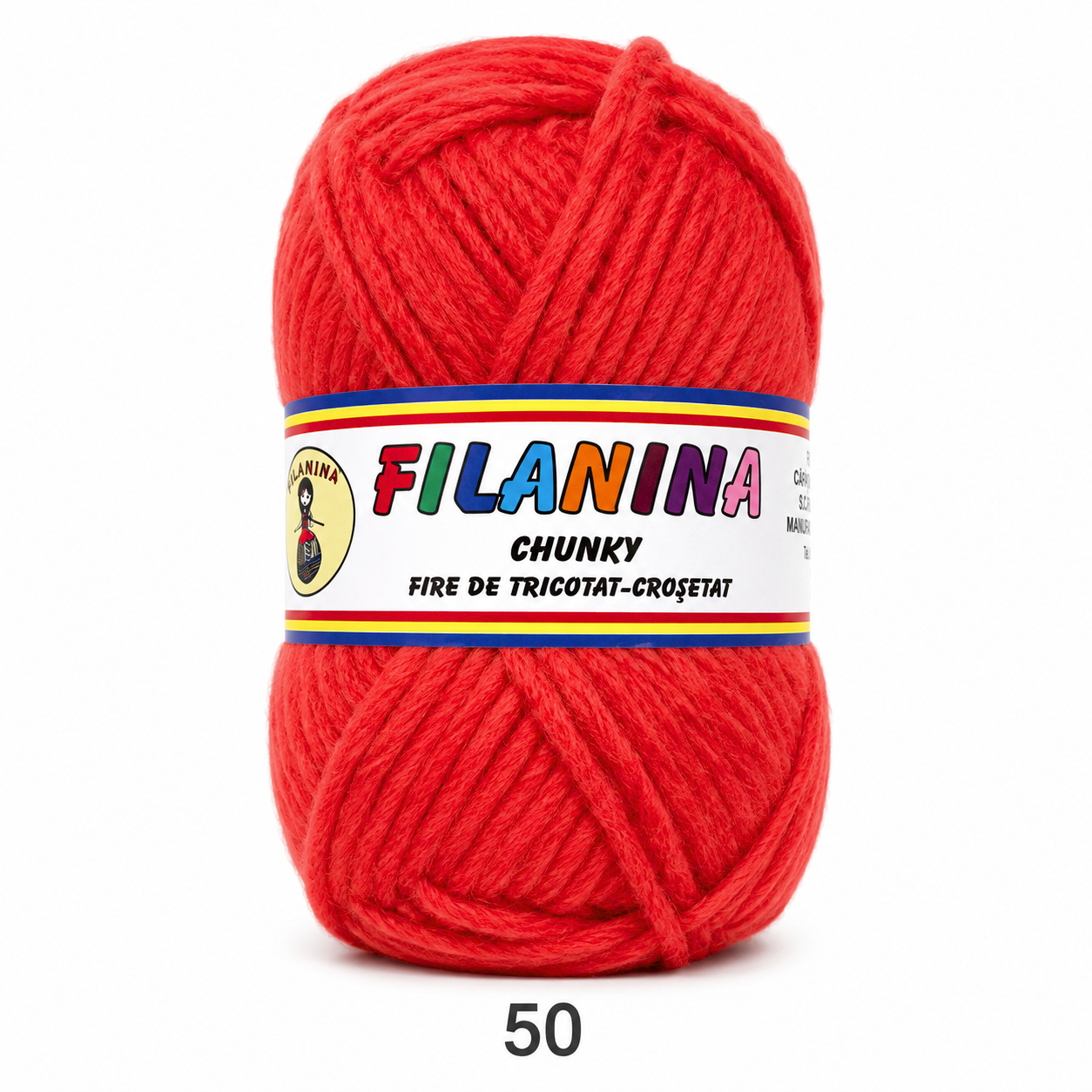 LANA CHUNKY 120M/100G, 50 Rosu