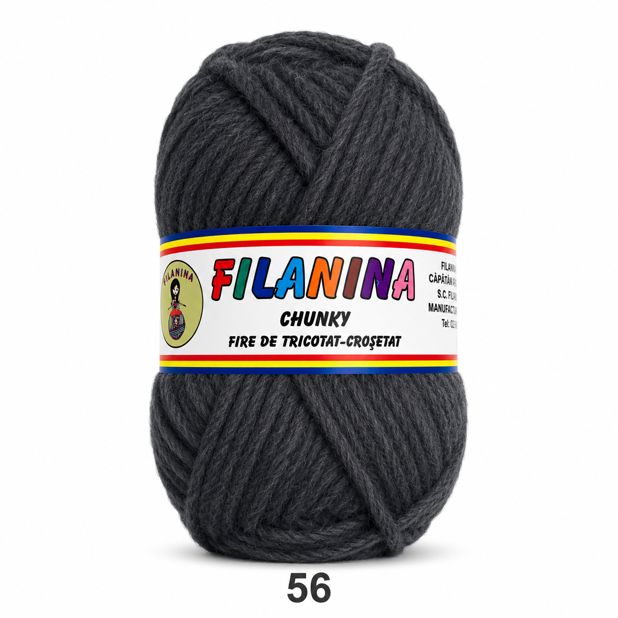 LANA CHUNKY 120M/100G, 56 GRI INCHIS