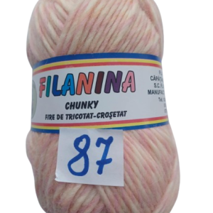 LANA CHUNKY  120M/100G, COD 87- Mouline (roz, crem, portocaliu)