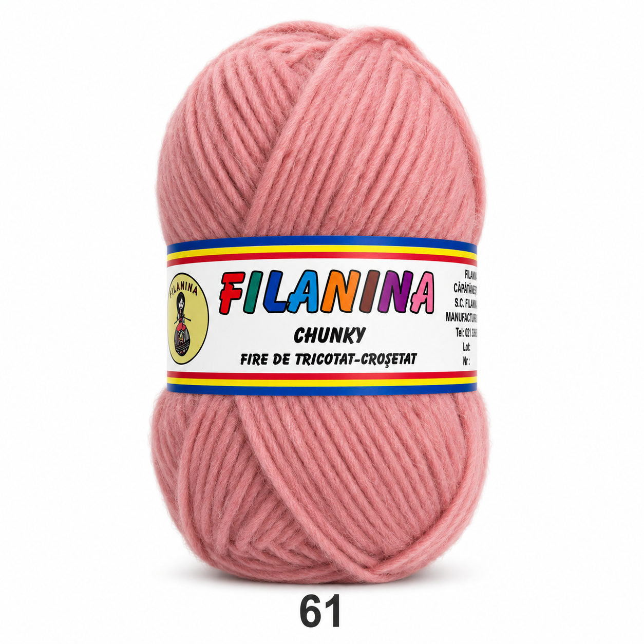 LANA CHUNKY 120M/100G, COD 61- ROZ PRAF