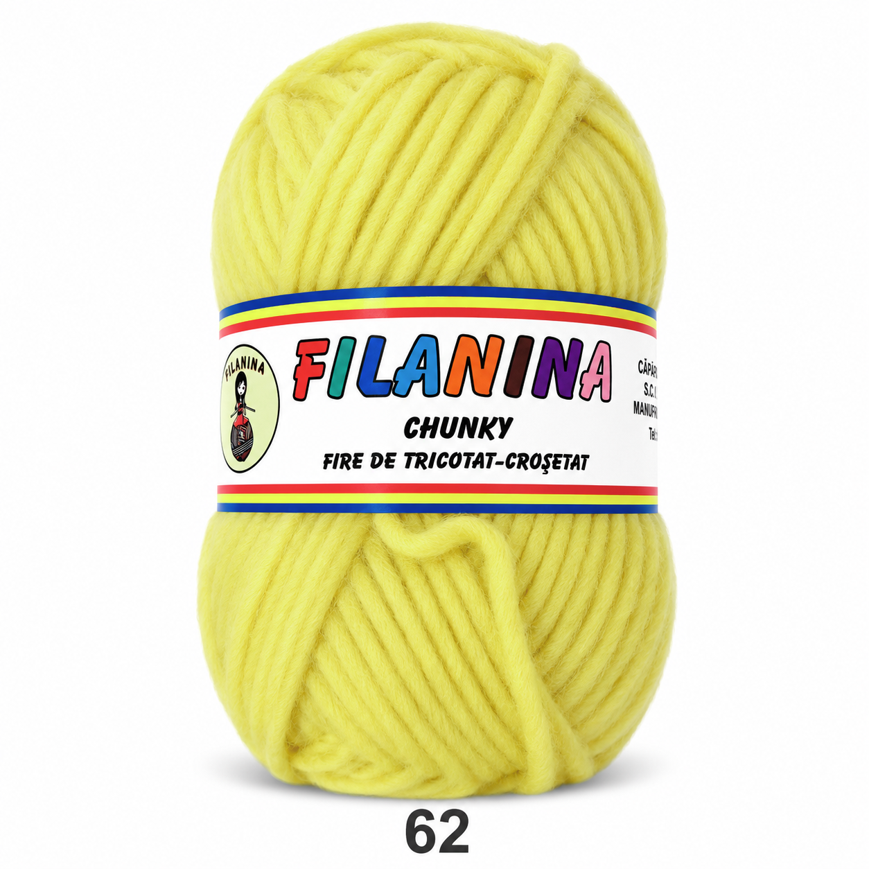 LANA CHUNKY 120M/100G, COD 62- GALBEN