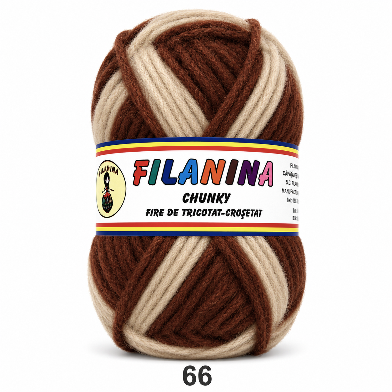 LANA CHUNKY 120M/100G, COD 66- MARO- BEJ -DEGRADE
