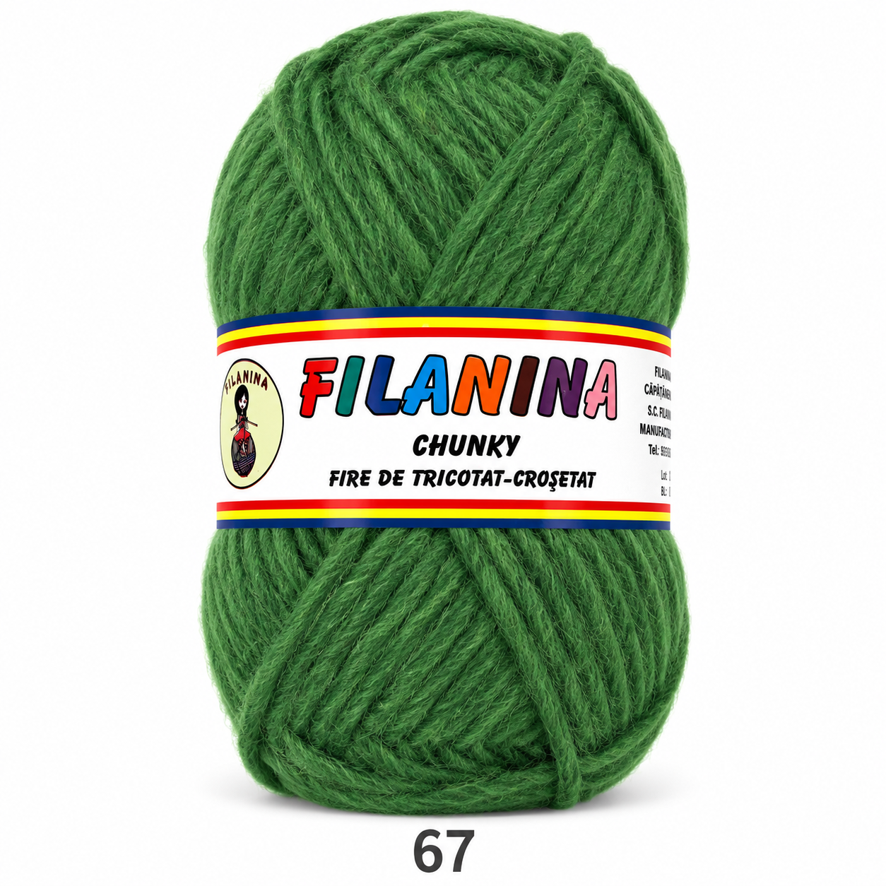 LANA CHUNKY 120M/100G, COD 67- VERDE GAZON