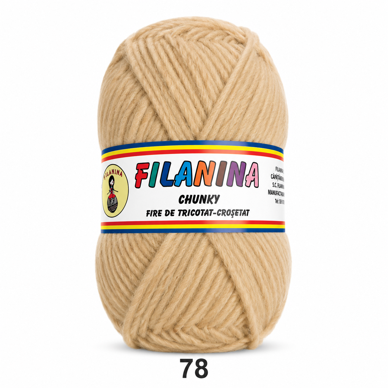 LANA CHUNKY 120M/100G, COD 78- CREM