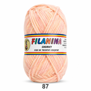 LANA CHUNKY 120M/100G, COD 87- Mouline (roz, crem, portocaliu)