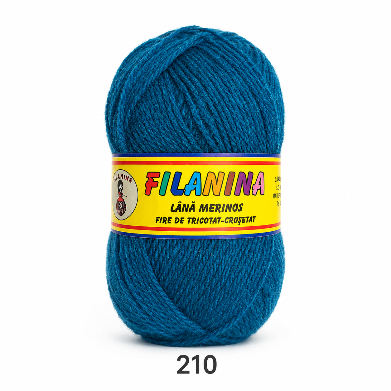 Lână 100% - 170 m/ 100GR, COD 210 -TURCOAZ INCHIS
