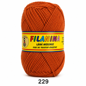 Lână 100% - 170 m/ 100GR, COD 229 - Caramiziu
