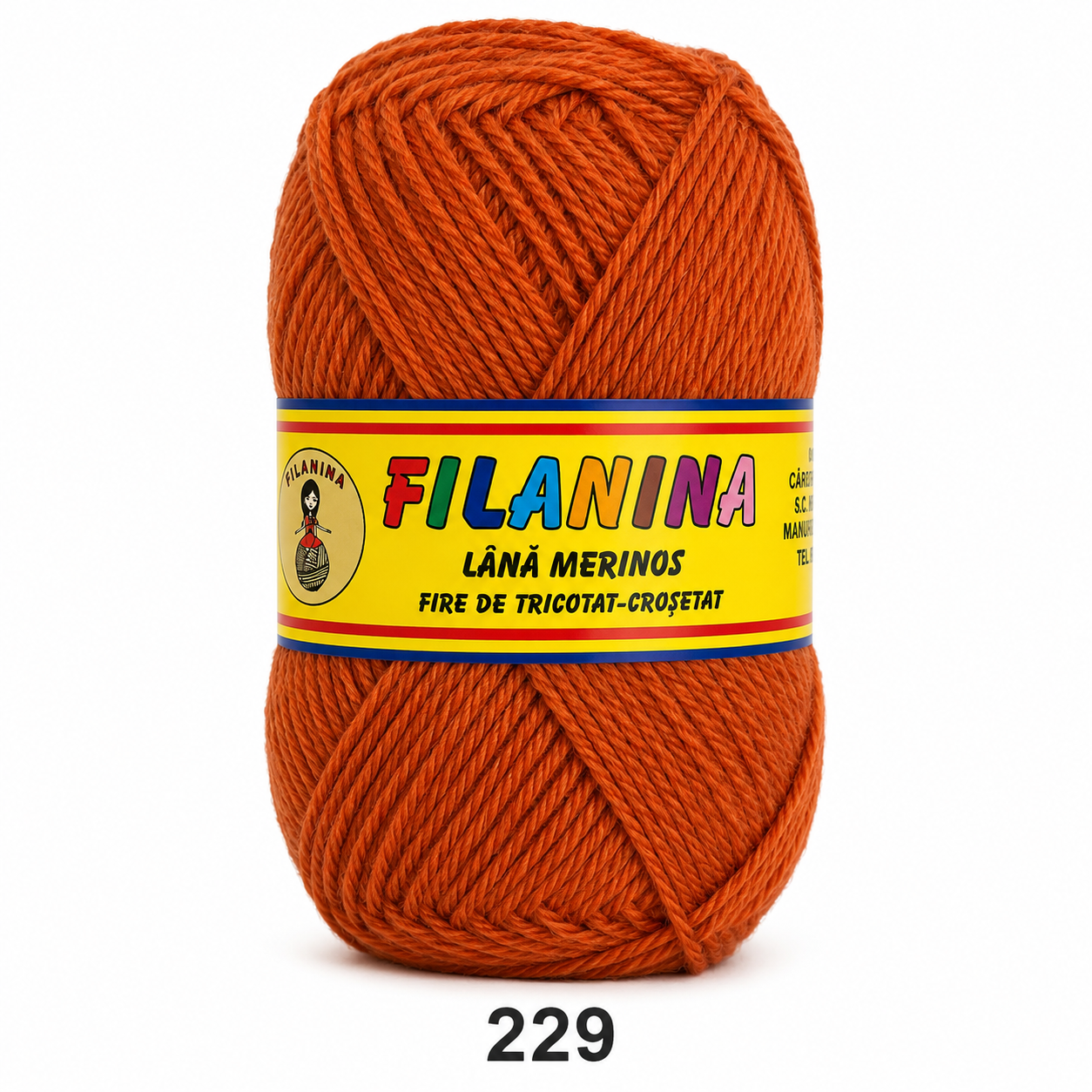 Lână 100% - 170 m/ 100GR, COD 229 - Caramiziu