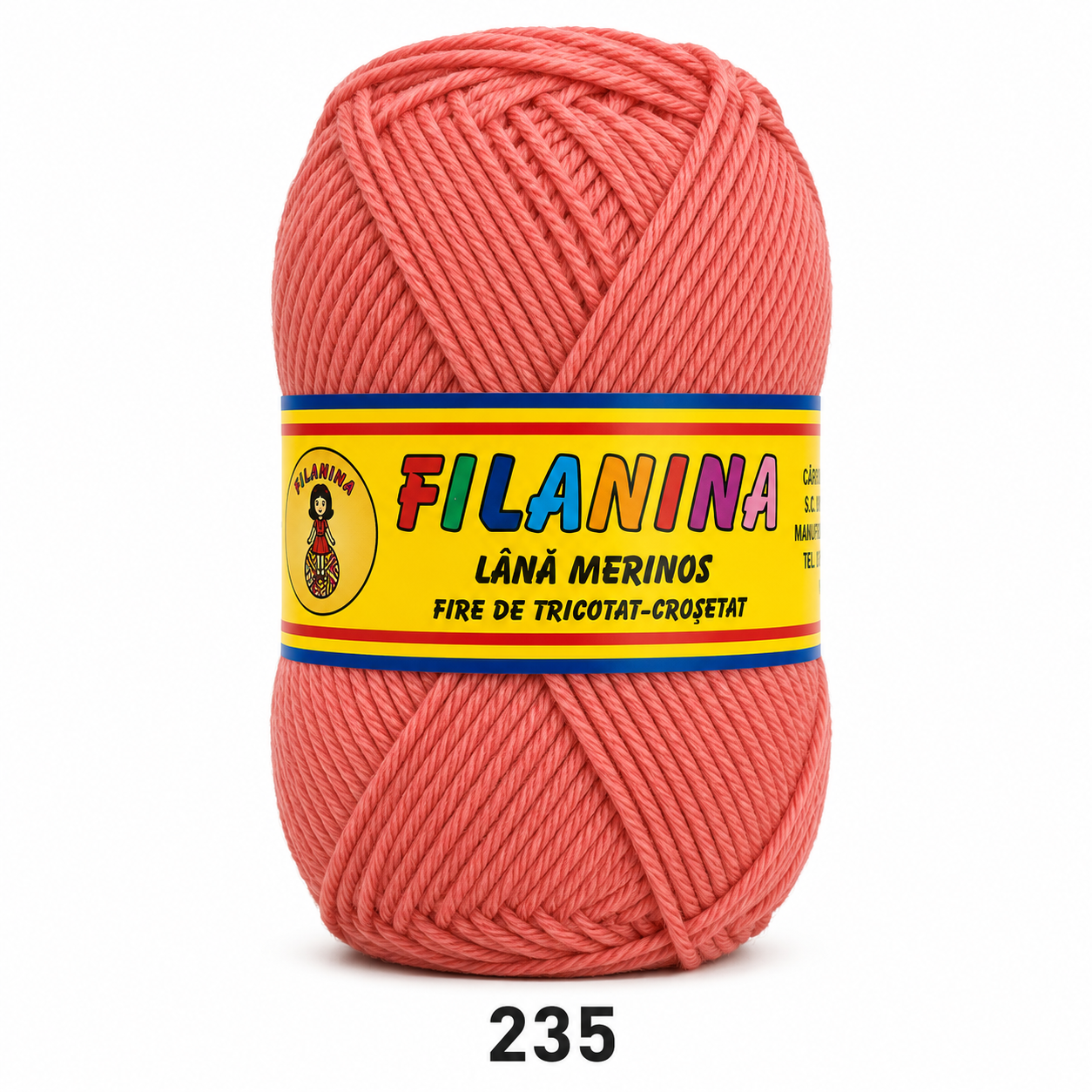 Lână 100% - 170 m/ 100GR, COD 235-ROZ PUDRA