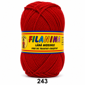 Lână 100% - 170 m/ 100GR, COD 243 - Rosu Inchis