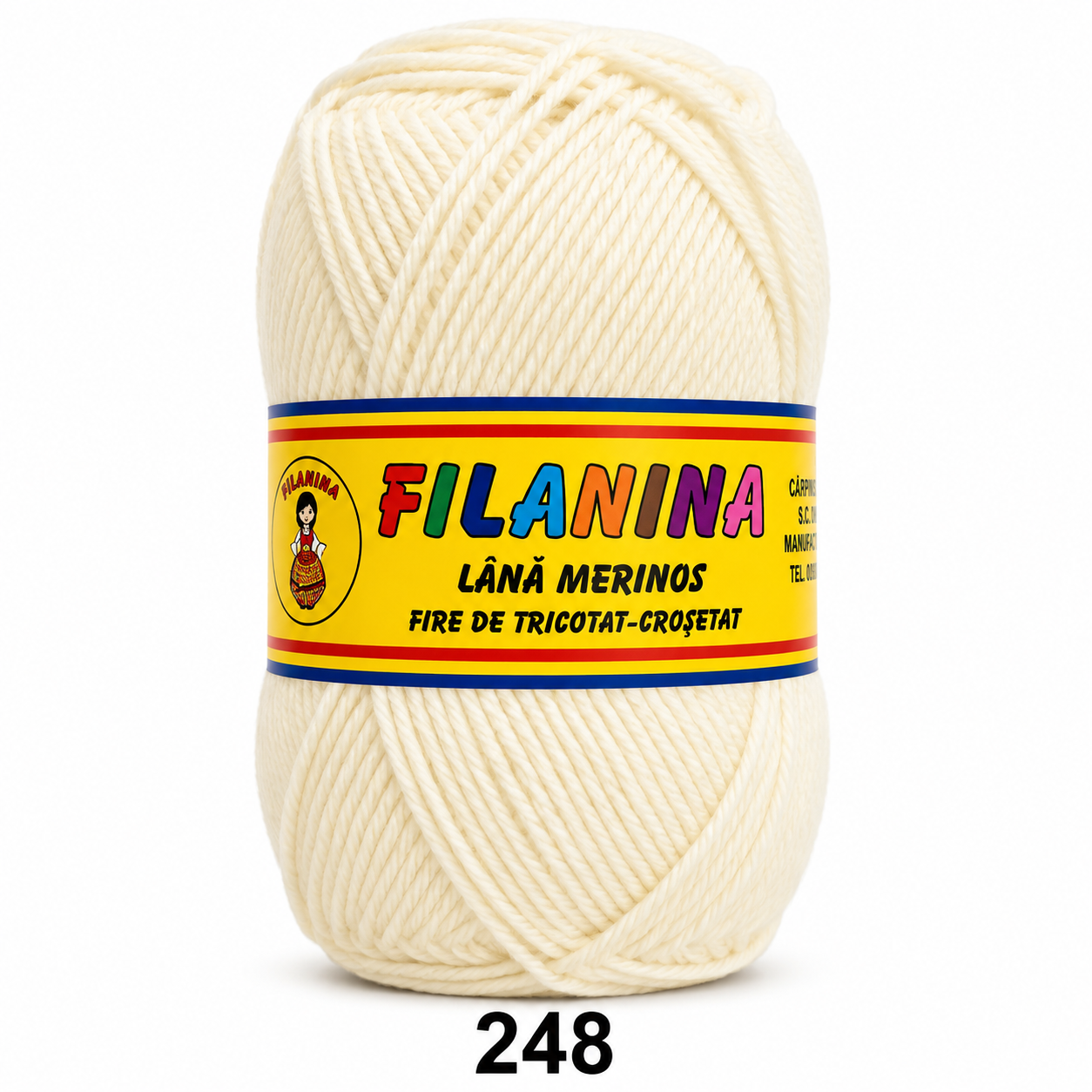 Lână 100% - 170 m/ 100GR, COD 248 - Alb Natur