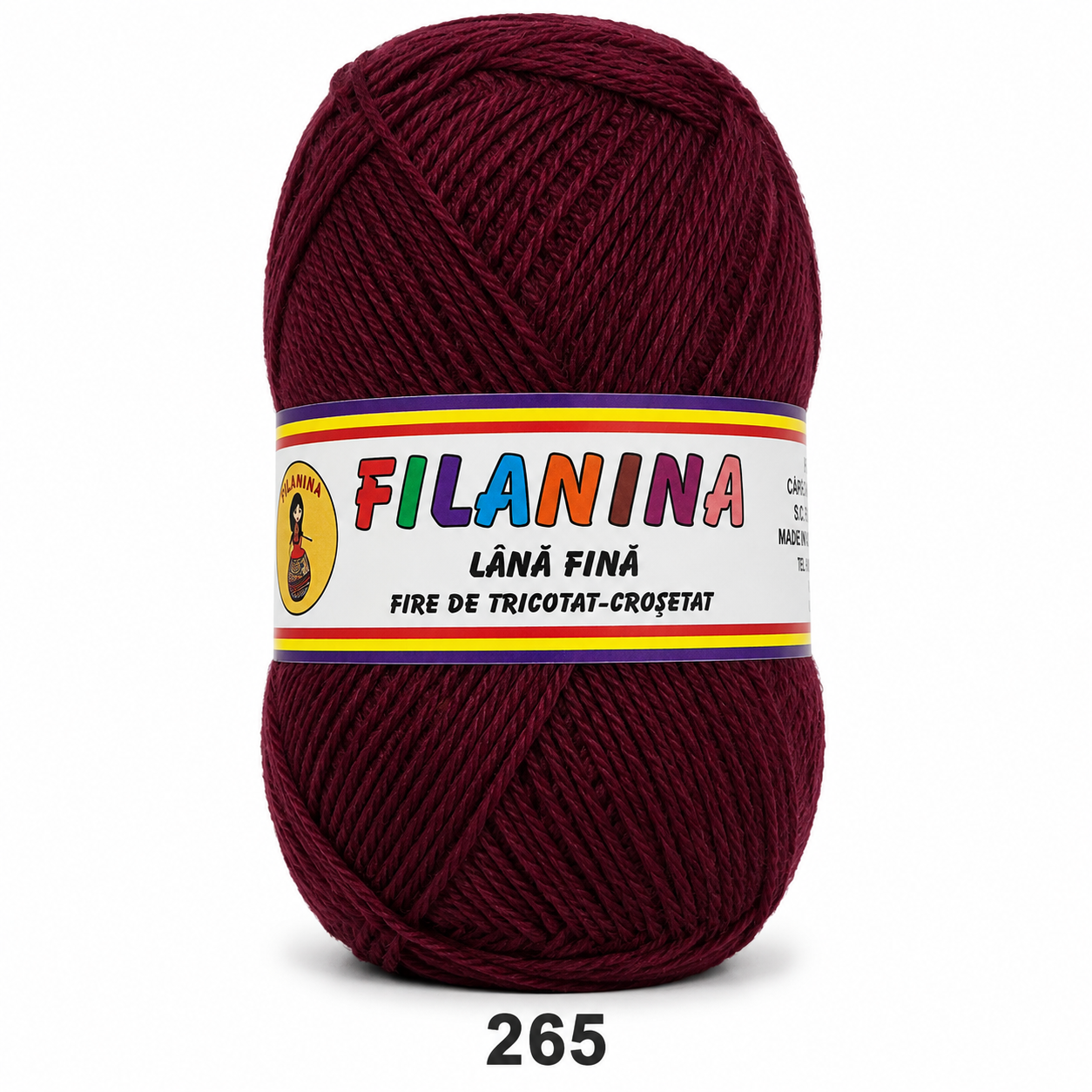 Lână 100% - 400m/ 100GR, COD 265 - Bordo inchis