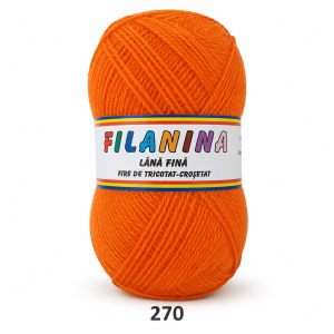 Lână 100% - 400m/ 100GR, COD 270 - Portocaliu