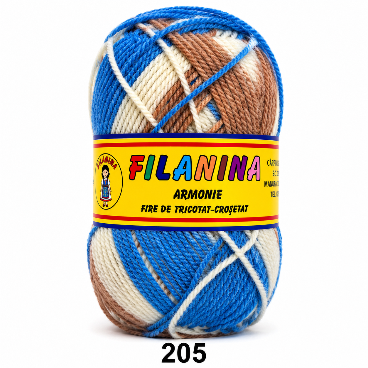 Lână 100% - 170m/ 100GR, COD 205- DEGRADE (bleu, alb, bej)