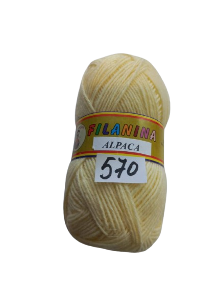 FIR ALPACA -30% LANA + 70% ACRYL, 250m/100g, COD 570-GALBEN PAI