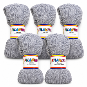 PACHET 500G/ PRET 45LEI - MOULINE GRI DESCHIS- 100% lana COD 124, 400M/100GR