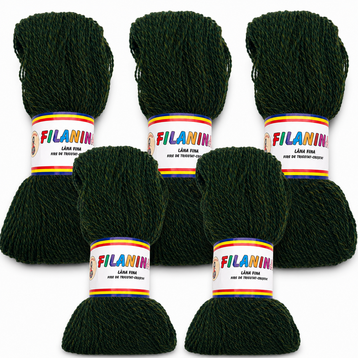 PACHET 500G/ PRET 45 LEI -MOULINE VERDE - 100% lana COD 127, 400M/100GR
