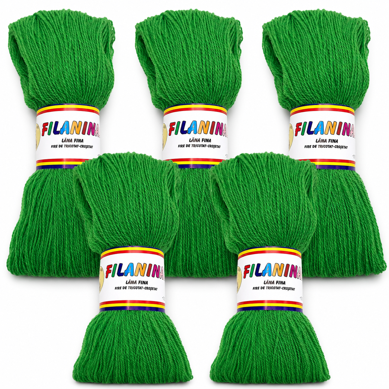 PACHET 500G/ PRET 45 LEI -MOULINE VERDE DESCHIS- 100% lana COD 128, 400M/100GR