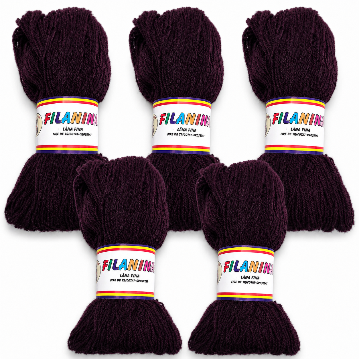 PACHET 500G/ PRET 45 LEI -MOV PRUNA - 100% lana COD 133, 400M/100GR