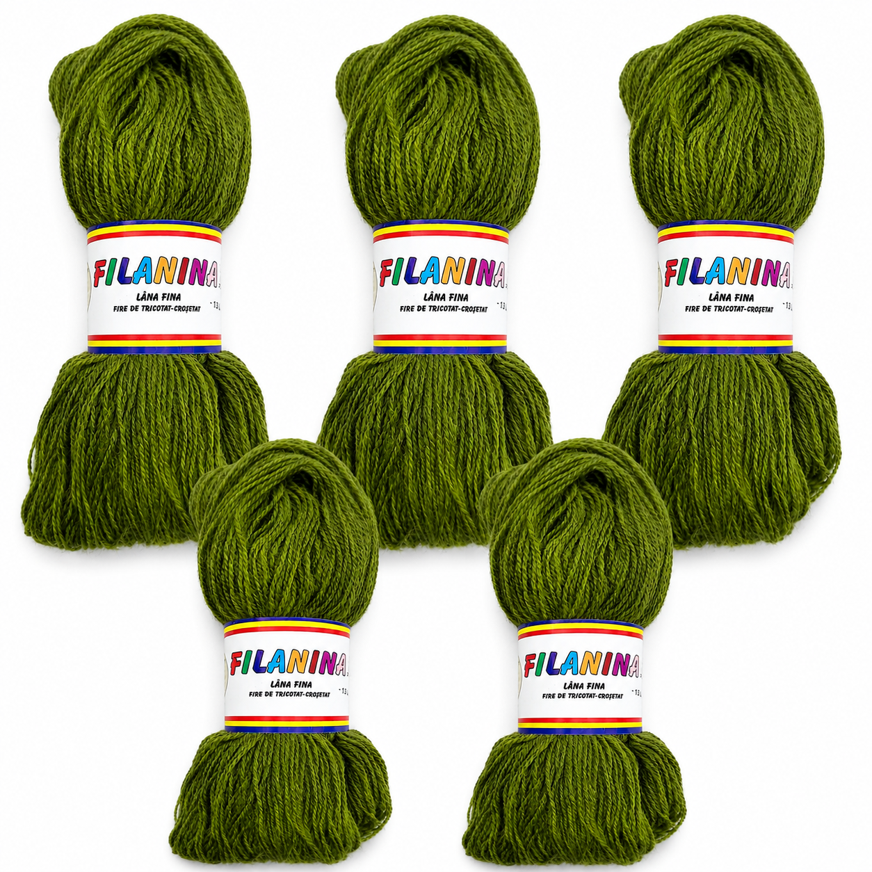 PACHET 500G/ PRET 45 LEI - VERDE OLIV- 100% lana COD 134, 400M/100GR