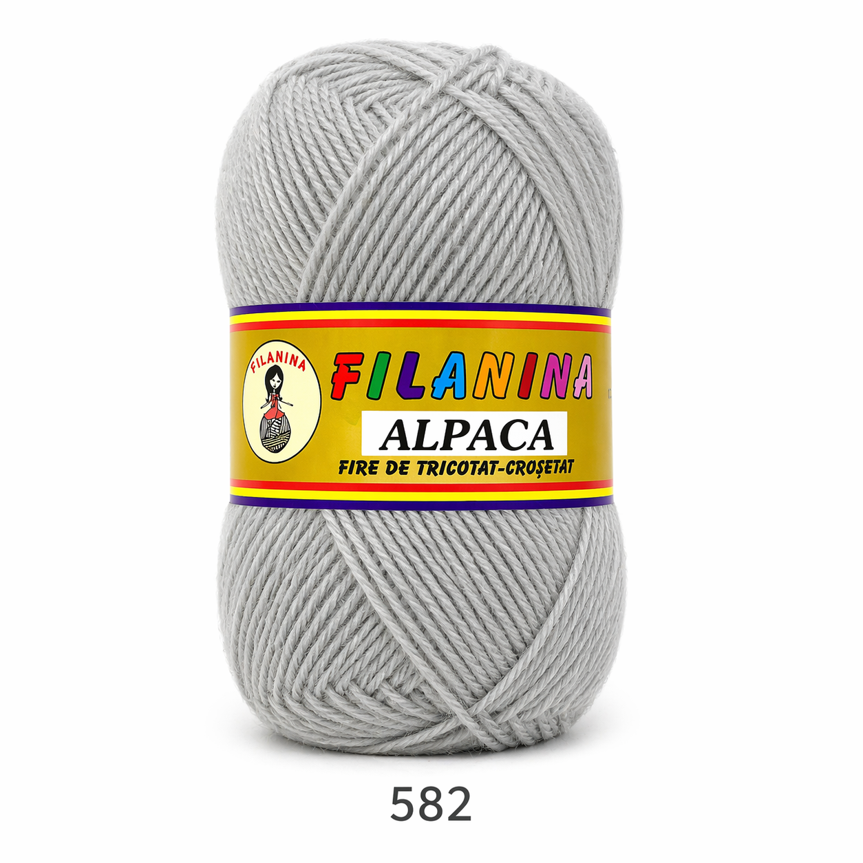 FIR ALPACA -30% LANA + 70% ACRYL, 250m/100g, COD 582- GRI DESCHIS